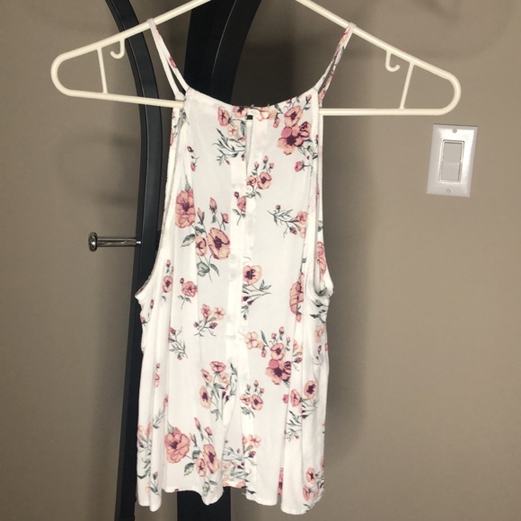 Cute flower high neck tank top - Picture 2 of 3